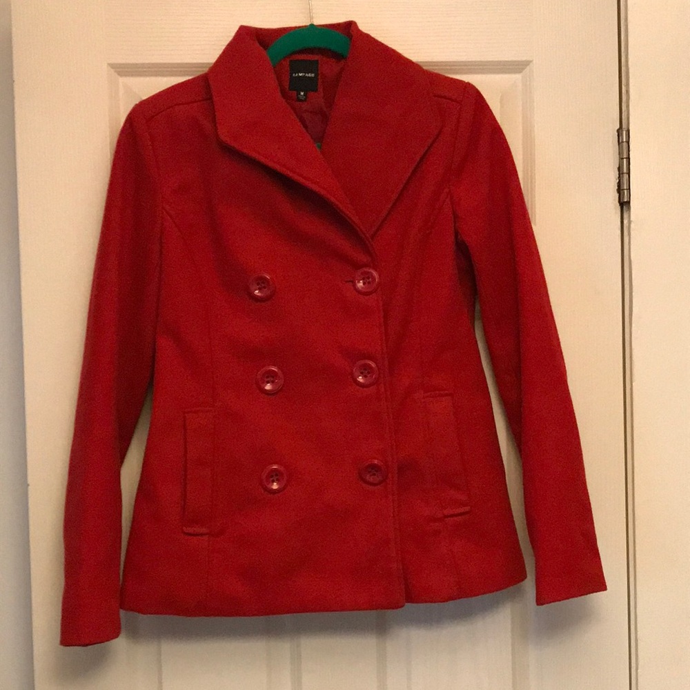 Rampage red pea coat size Medium